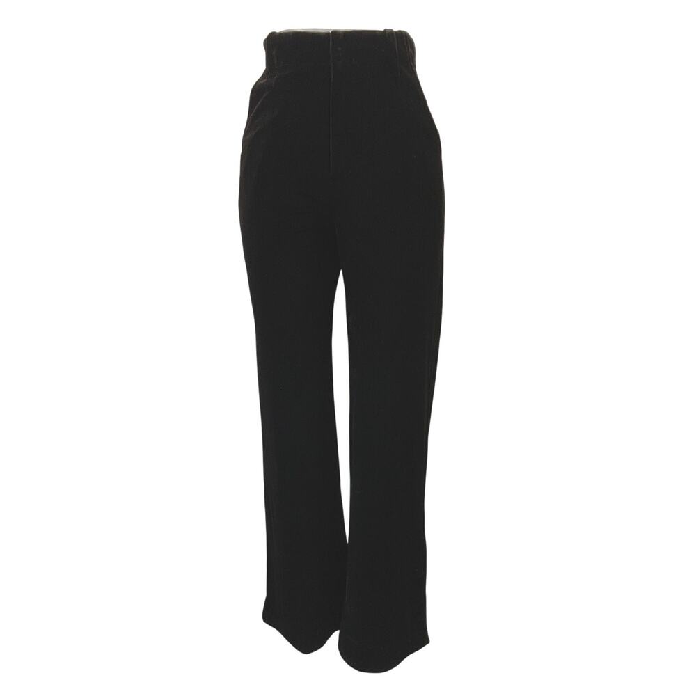 Bardot Black Velvet Wide Leg Pants NWT High Waisted Trousers Womens Size XS New